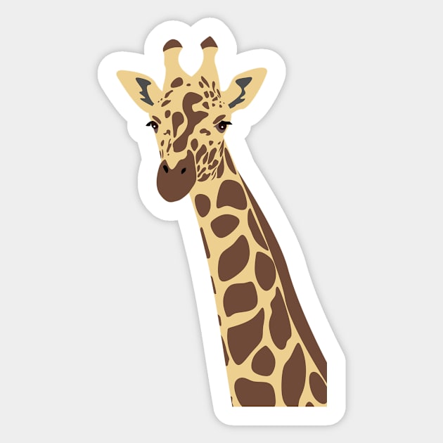 Vectorised image of a giraffe Sticker by TyneDesigns